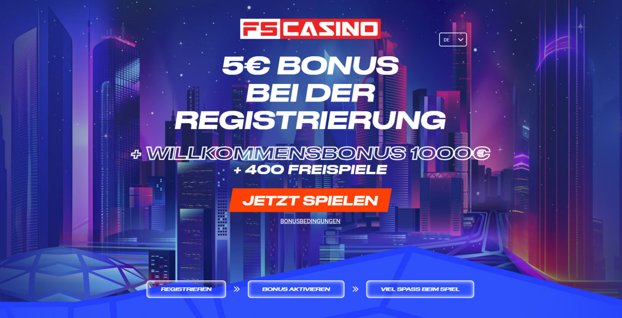 Screenshot: FS Casino 5 € Bonus ohne Einzahlung